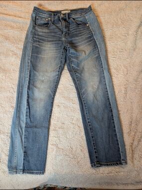 Madewell Two-Tone Blue Straight-Leg‎ Jeans unique streetwear rare